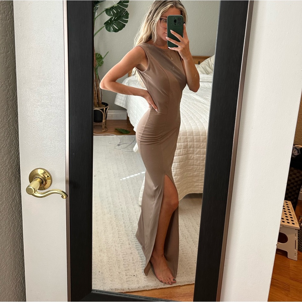 Open back maxi dress with slit